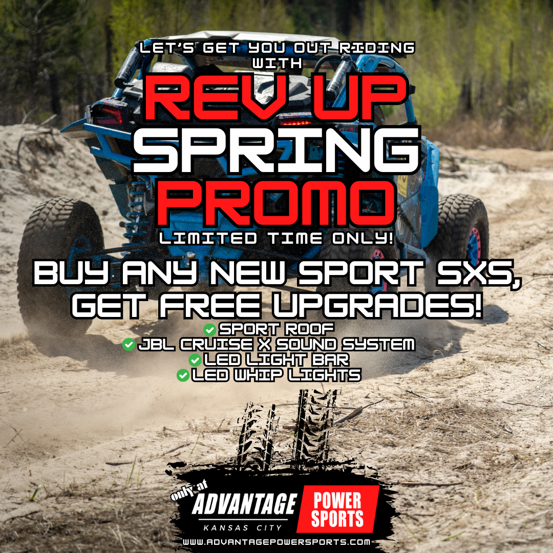 Sport SXS Upfit Special includes free installed accessories such as a Sport Roof, JBL CruiseX Sound System, LED Light Bar, and LED Whip Lights to enhance your ride.